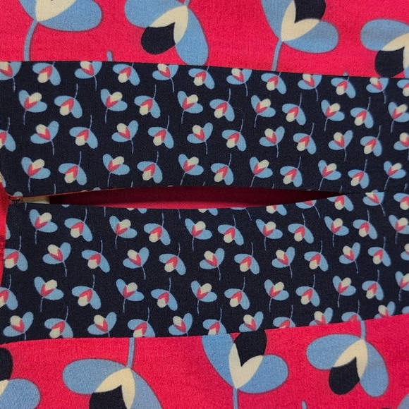 Boden Daisy Dress Women's Size 10 Pink & Blue Pop Peony Geo Floral Midi Colorful - Picture 4 of 9